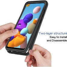 Eabhulie Samsung Galaxy A21S Için Çift Katmanlı Şeffaf Bumper Shockproof Tam Koruma Kılıf (Yurt Dışından)