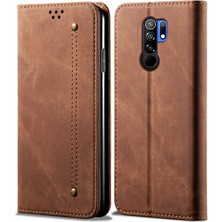 Eabhulie Xiaomi Redmi 9 Için Retro Deri Flip Cüzdan Standlı Kılıf (Yurt Dışından)