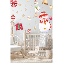 Msticker Yılbaşı Sticker Kardan Adam ve Yeni Yıl Çocuk Odası Sticker Seti