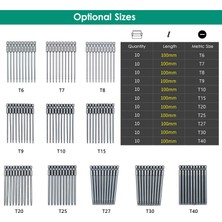 Mbw 10 Parçalı Güvenlik Torx Bit Seti 1/4 Inç Sürücü Kurcalamaya T6 (Yurt Dışından)