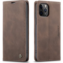 Eabhulie iPhone 12 / iPhone 12 Pro Için Retro Pu Deri Tpu Kart Bölmeli Manyetik Flip Standlı Kılıf (Yurt Dışından)