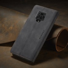 Eabhulie Xiaomi Redmi Note 9 Pro Için Retro Pu Deri Tpu Kart Bölmeli Manyetik Flip Standlı Kılıf (Yurt Dışından)