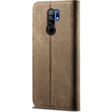 Eabhulie Xiaomi Redmi 9 Için Retro Deri Flip Cüzdan Standlı Kılıf (Yurt Dışından)