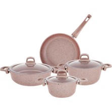 Emsan Premium-S Pro Gold Pink 7 Parça Granit Tencere Seti