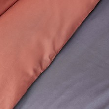 Karaca Home Basic Antrasit Terecota %100 Pamuk Çift Taraflı Çift Kişilik Nevresim Takımı