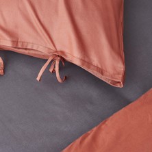 Karaca Home Basic Antrasit Terecota %100 Pamuk Çift Taraflı Çift Kişilik Nevresim Takımı