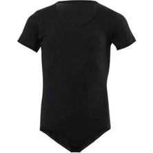 Namaldı 1 Adet Siyah Renk Yarım Kollu Çocuk Çıtçıtlı Badi