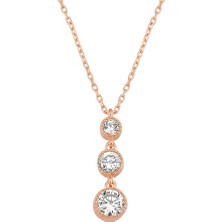 Altın Sepeti Altınsepeti Rose Gümüş Renkli Tria Kolye