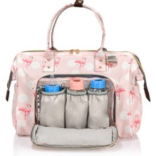 Lal Baby Baggage Bag Flamingo Pembe Omuz Askılı Anne Bebek Bakım Çantası