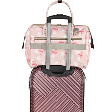 Lal Baby Baggage Bag Flamingo Pembe Omuz Askılı Anne Bebek Bakım Çantası