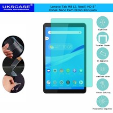 Ukscase Lenovo Tab M8 Hd TB-8505F 360 Derece Dönen Standlı Deri Kılıf + Nano Cam Ekran Koruyucu