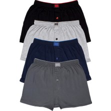 Tutku Erkek Penye Düz Battal Boxer 4 Renk 4'lü Paket Abani Classic