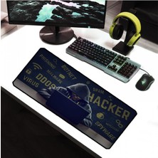 SGE TEKNOLOJİ 70 x 30 cm Hacker 1 Dikişli Kaydırmaz Taban Oyuncu Mouse Pad