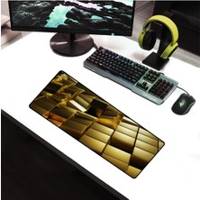 SGE TEKNOLOJİ 70 x 30 cm Gold Dikişli Kaydırmaz Taban Oyuncu Mouse Pad