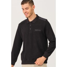 Dewberry V2501 Dewberry Dio Rise Polo Yaka Erkek Sweatshirt-Siyah