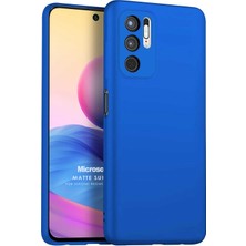 Microsonic Matte Silicone Xiaomi Redmi Note 10 5g Kılıf Mavi