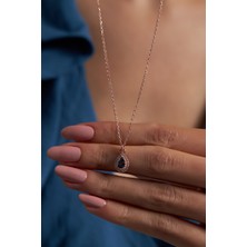 Ninova Silver Ninova Damla Model Mistik Topaz Taşlı Rose Kaplama Gümüş Kolye