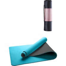 Gymo Ekolojik 6mm Tpe Yoga Matı Pilates Minderi Mavi Siyah