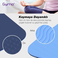 Gymo Ekolojik 6mm Tpe Yoga Matı Pilates Minderi Mavi Siyah