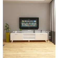 Dekormer Design Tv Ünitesi Dolaplı Beyaz 180 cm