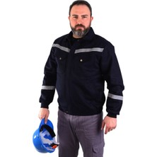 Eserıs  Gabardin Astarsız Ince Mont Reflektörlü Lacivert