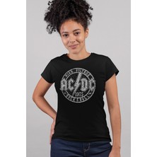 Rock&Roll Dairede Acdc Siyah Kısa Kollu Kadın T-Shirt