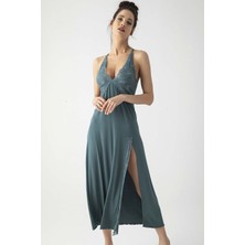Monamise 19305 Kadın Askılı Gecelik-Yeşil
