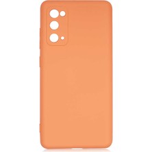 Smcase Samsung Galaxy S20 Fe Kılıf Mara Silikon Mat Soft Kamera Korumalı Lansman Turuncu