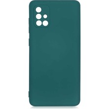 Smcase Samsung Galaxy A71 Kılıf Mara Mat Soft Kamera Korumalı Lansman Yeşil