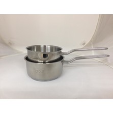 Arow Agora 2'li Paslanmaz Çelik Kaçerola Sütlük ve Sosluk 14-16CM