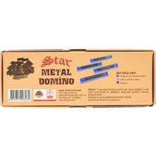 Star Domino Zamak Büyük Boy Domino Oyun Seti Metal Domino Taşı Seti Metal  Metal Domino