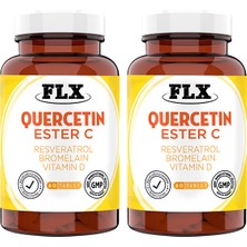 Flx Quercetin Complex Kuarcetin Ester C Bromelain Vitamin D Rutin Resveratrol Magnezyum Aserola 60 Tablet X 2 Kutu