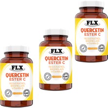 Flx Quercetin Complex Kuarcetin Ester C Bromelain Vitamin D Rutin Resveratrol Magnezyum Aserola 60 Tablet X 3 Kutu