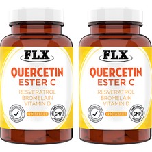 Flx Quercetin Complex Kuarcetin Ester C Bromelain Vitamin D Rutin Resveratrol Magnezyum Aserola 120 Tablet X 2 Kutu