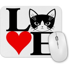 Baskı Dükkanı I Lowe Kedi Seni Seviyorum Kedi Mouse Pad