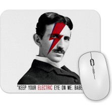 Baskı Dükkanı Nikola Tesla Electric Eyes Mouse Pad