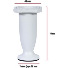 Badem10 Mobilya Kanepe Baza Sehpa Ayağı Ayarlanabilir 10 cm Plastik Beyaz Ayak