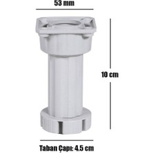 Badem10 Ayarlanabilir Dolap Mobilya Puf Sehpa Tezgah Yükseltme Yükseltici Ayağı 10 Cm Gri Ayakları