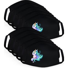 BK 10 Adet Yıkanabilir Siyah Çocuk Maske-7