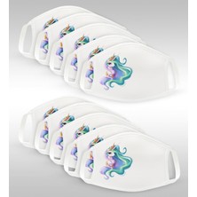 BK 10 Adet Yıkanabilir Beyaz Çocuk Maske-7