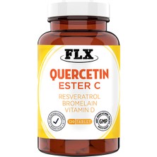 FLX Quercetin Complex Kuersetin Ester C Resveratrol Magnezyum Vitamin D Bromelain 120 Tablet