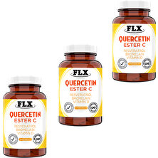FLX Quercetin Complex Kuersetin Ester C Resveratrol Magnezyum Vitamin D Bromelain 120 Tablet x 3 Kutu