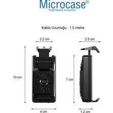 Microcase 4.7 - 6.5 Inç Telefonlar Için Ledli Soğutucu Fan 300 Mah Pil 4500 Rpm - AL2657