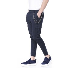 Cekmon Cizgili Zincir Detaylı Erkek Spor Pantolon