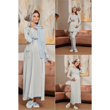 By Mecit Pijama 1924 Şal Hediyeli Lohusa Pijama, Gecelik, Sabahlık Set