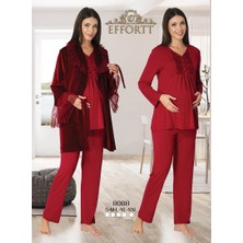 Effort Kadife Sabahlıklı Lohusa Pijama Takımı 8088