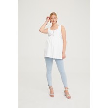 Hamile Beyaz Bluz Tunik 1075