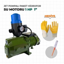 Staxx Power JET100 Jet Pompalı Otomatik Paket Hidrofor Su Motoru 1 Hp 1" Eldiven + Kontrol Kalemi