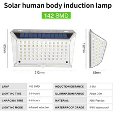 Insma 142LED Solar Duvar Lambası - Beyaz (Yurt Dışından)