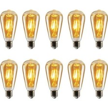 Orbus 4W ST64 Amber Sarı Işık Rustik LED Ampul 10'lu Paket